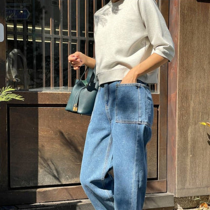 Sweatshirt décontracté pour femmes avec des manches 3/4 Chic & Stil