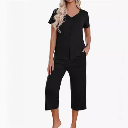 Women's pajamas set with short sleeves and comfortable pants Chic and Style