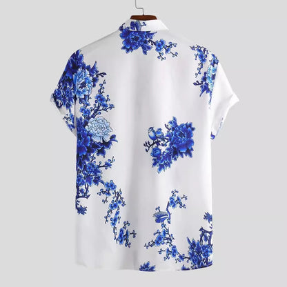 Chemise homme à manches courtes avec imprimé floral élégant et matériau de haute qualité Chic und Stil