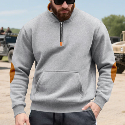 sporty pull for men with half-zip and practical kangaroo pocket Chic und Stil