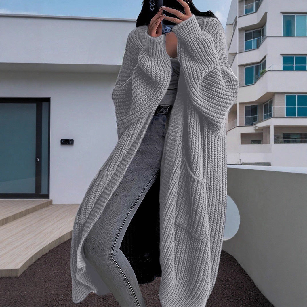 Cardigan long pour femmes avec une coupe décontractée et de grandes poches Chic und Stil