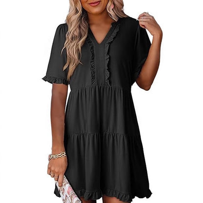 Robe d'été légère pour femmes avec détails en volants Chic und Stil