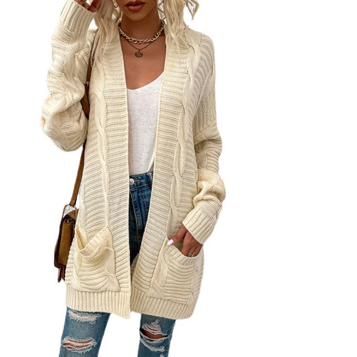 Cardigan en tricot épais pour femmes avec grandes poches et design structuré Chic und Stil