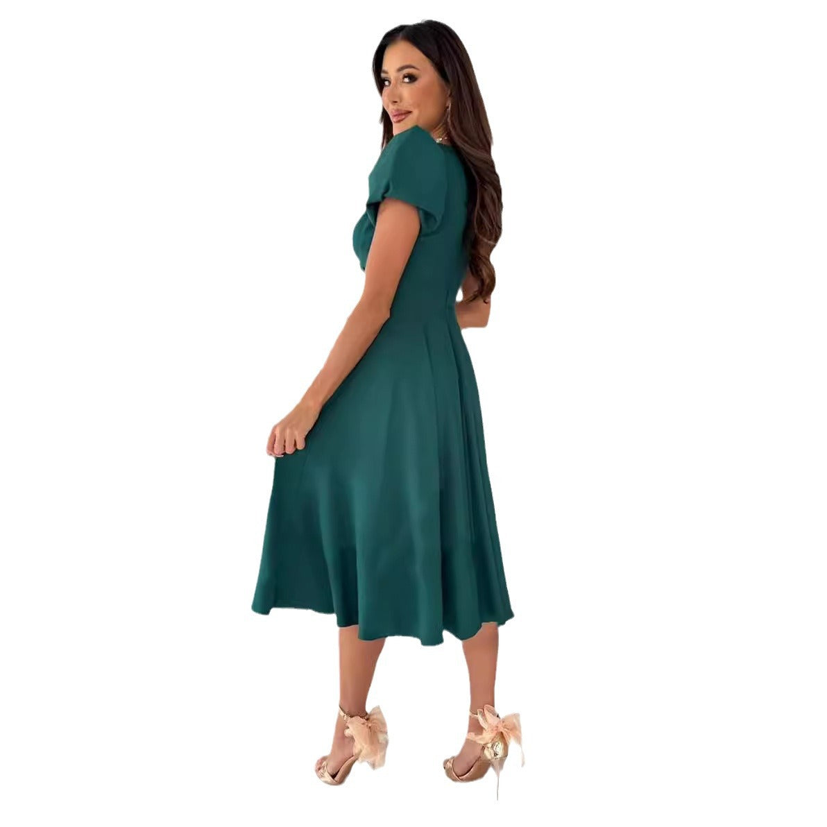 Dames Élégant Robe Évasée Chic und Stil