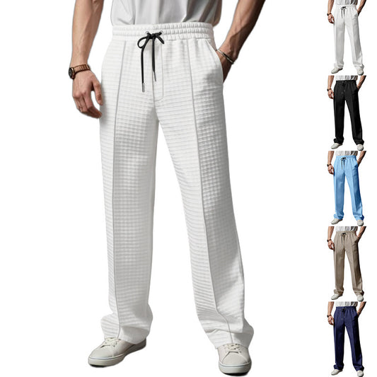 Men's casual lounge pants with elastic waistband and textured design Chic and Style