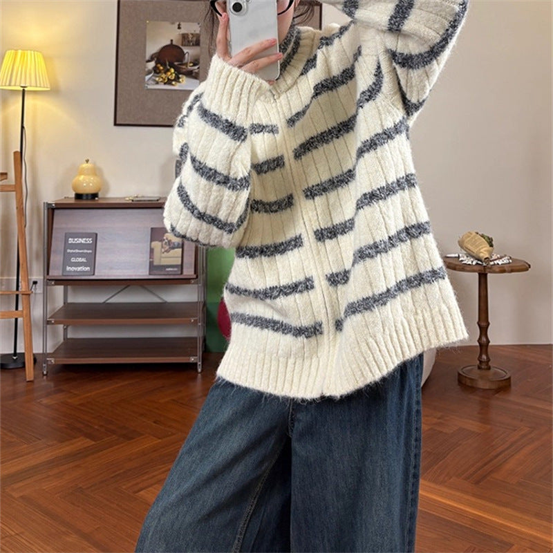 Pull en tricot pour femmes à col montant Chic und Stil