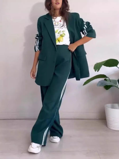 Dames ensemble de blazer élégant avec des accents sportifs et une coupe ample Chic und Stil