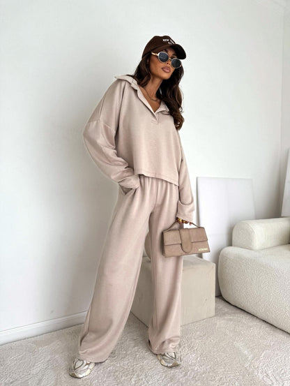 Robe-pantalon polo décontractée pour femmes avec col montant et coupe ample Chic und Stil