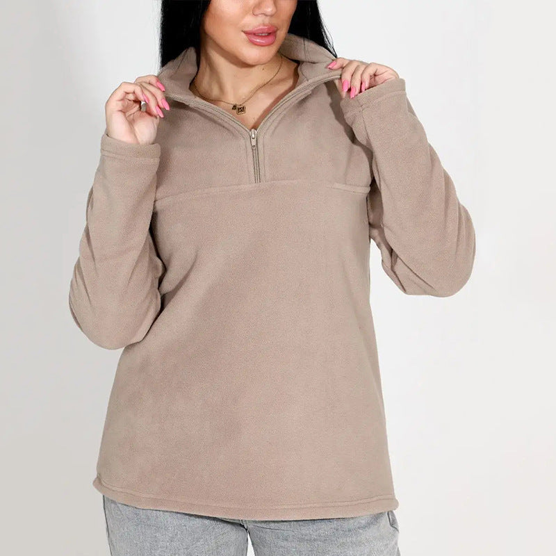 Dames pull en polaire avec col montant Chic und Stil
