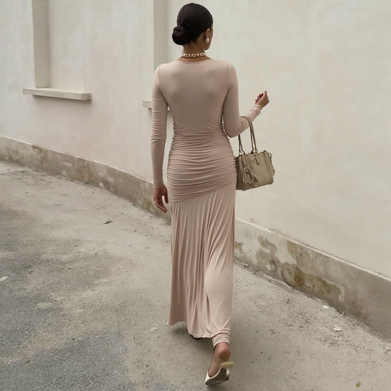 Robe maxi élégante pour femmes avec design drapé raffiné Chic und Stil