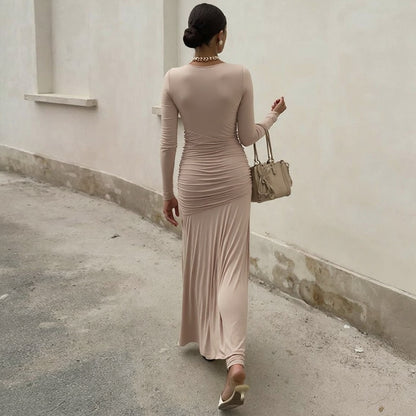 Robe maxi élégante pour femmes avec design drapé raffiné Chic und Stil