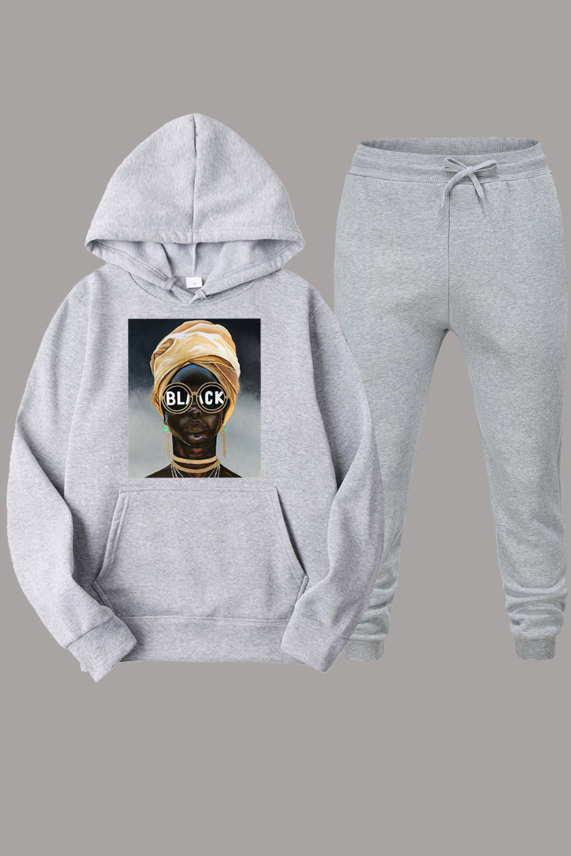 Women's hoodie and jogger pants set with creative graphic print Chic and Style