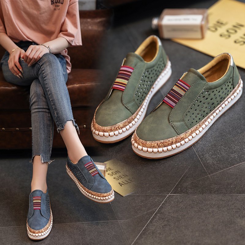 Baskets slip-on pour femmes respirantes avec bande élastique et design en liège tendance Chic und Stil