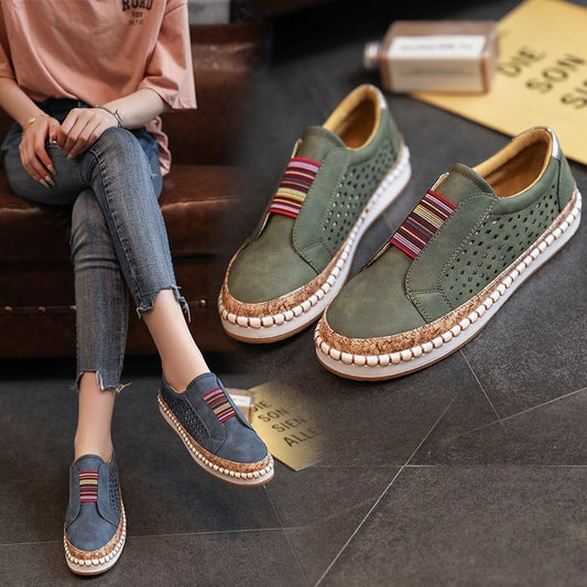 Baskets slip-on pour femmes respirantes avec bande élastique et design en liège tendance Chic und Stil
