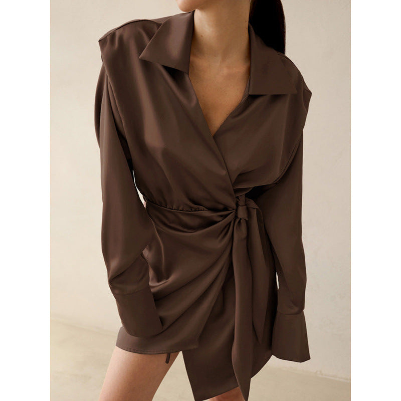 Asymmetrical wrap dress women Chic and Style