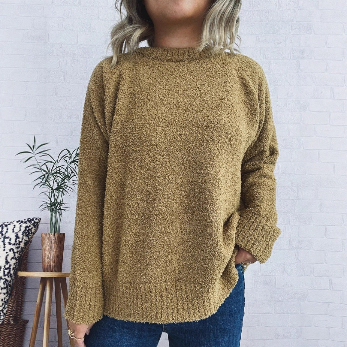 Pull en tricot chauffant pour femmes avec coupe décontractée et design structuré Chic und Stil