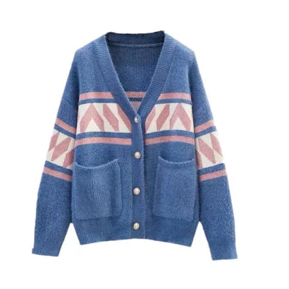 Dames Cardigan à motifs géométriques et à silhouette fluide Chic und Stil