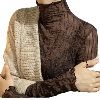 Dames Haut élégant avec motif ondulé et col montant Chic und Stil