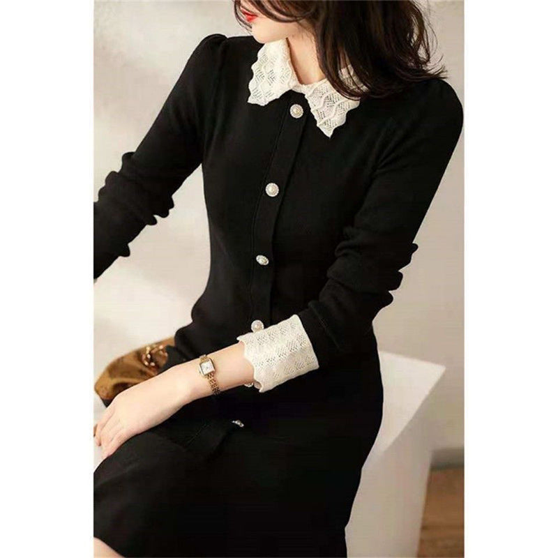 Robe élégante pour femme à boutons avec ourlet en volants Chic und Stil