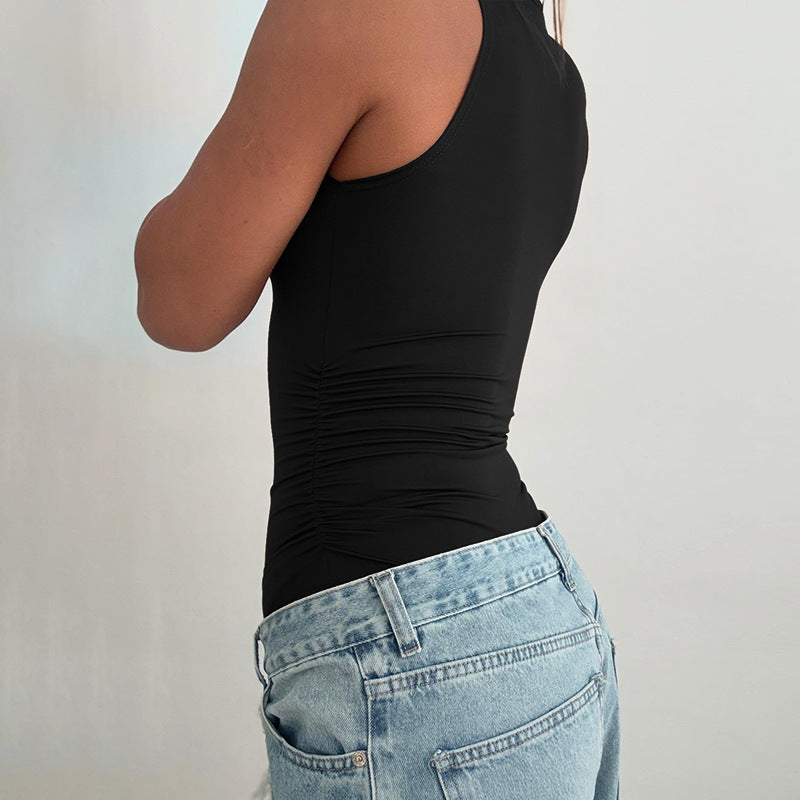 Dames Fronce Combinaison Débardeur Chic und Stil