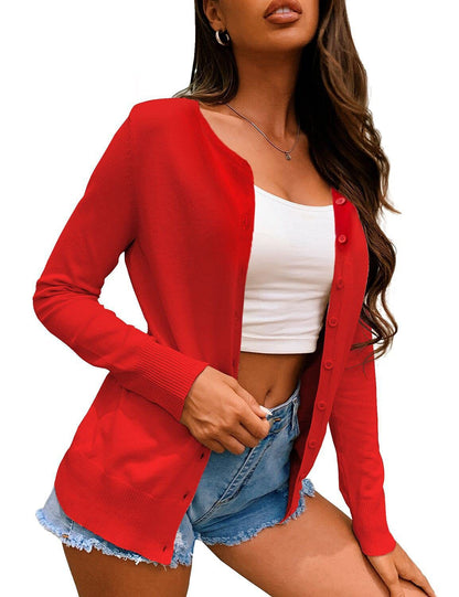 Cardigan décontracté pour femmes avec détails de boutons et élégantes manches longues Chic und Stil