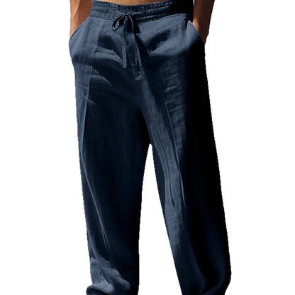 Casual linen pants for men with elastic waistband and side pockets Chic und Stil
