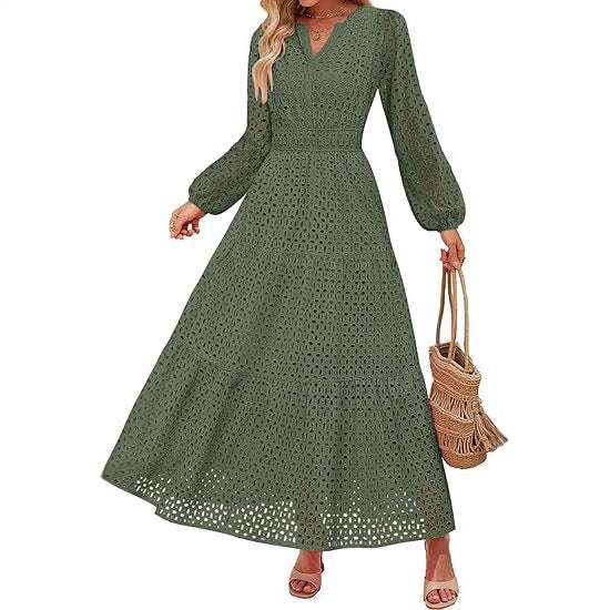 Robe maxi pour femmes au design élégant en crochet Chic und Stil