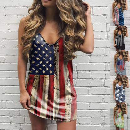 Robe mini décontractée pour dames avec décolleté en V profond et design étoiles Chic und Stil
