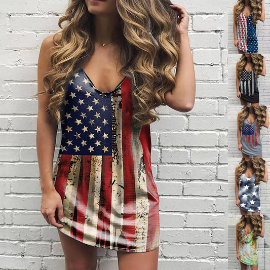 Robe mini décontractée pour dames avec décolleté en V profond et design étoiles Chic und Stil