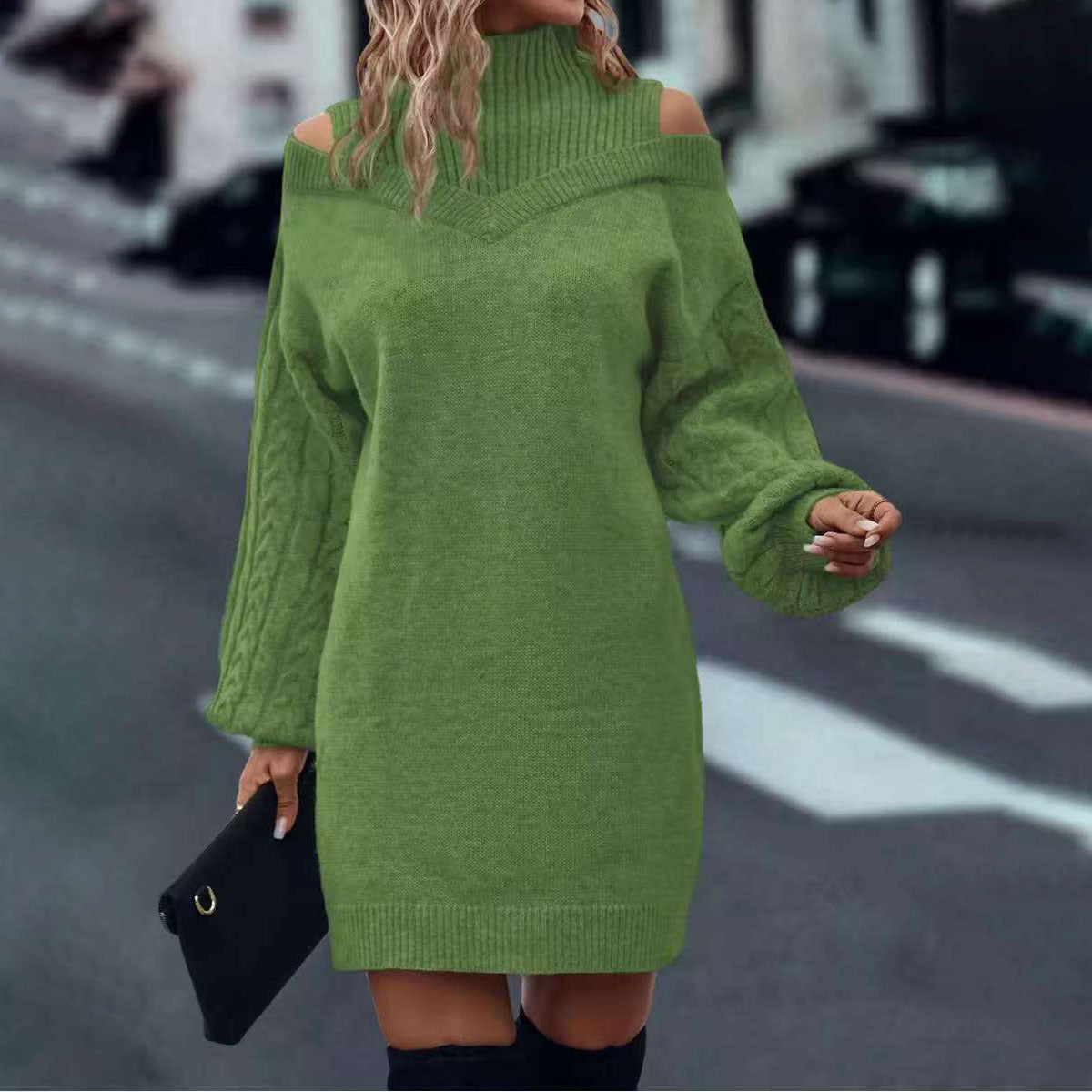 Robe en maille pour femmes avec des manches oversize Chic und Stil