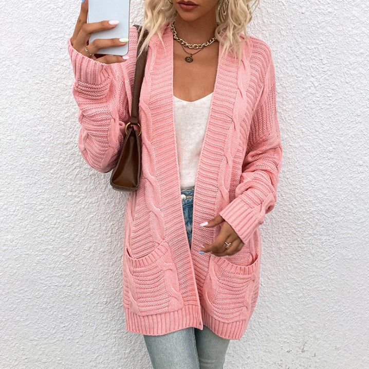 Cardigan en tricot épais pour femmes avec grandes poches et design structuré Chic und Stil