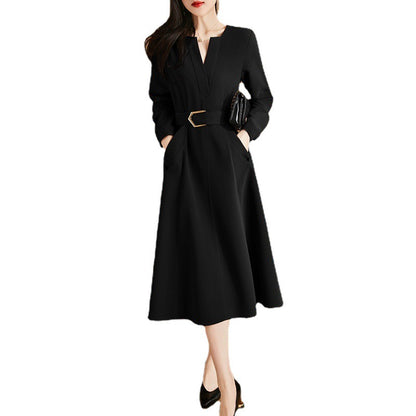 Robe enveloppante à manches longues élégante pour femmes avec ceinture Chic und Stil