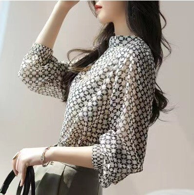 Dames élégante blouse à motifs géométriques Chic und Stil