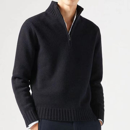 Pull homme avec col haut et fermeture éclair moderne Chic und Stil