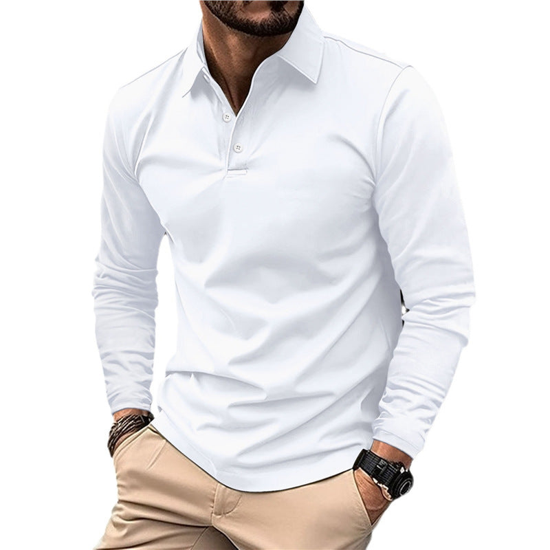 Men's Long Sleeve Polo with Modern Collar and High Quality Cotton Chic and Style