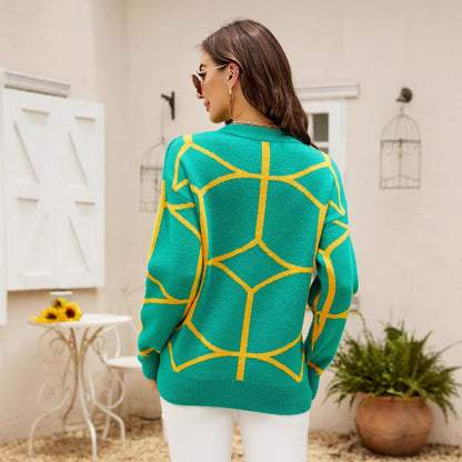 Pull en tricot à motifs pour femmes avec un design graphique moderne Chic und Stil