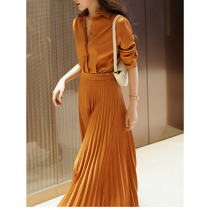 Chic and Style Pleated Wide Leg Pants Set for Women