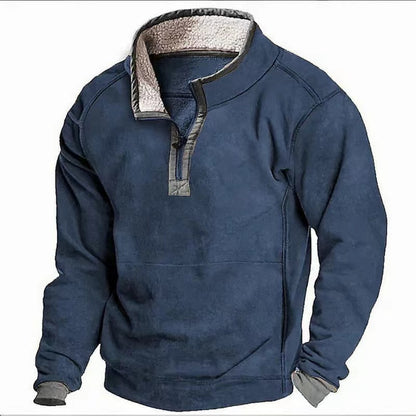 Pull en polaire pour hommes avec col montant et fermeture éclair pratique Chic und Stil