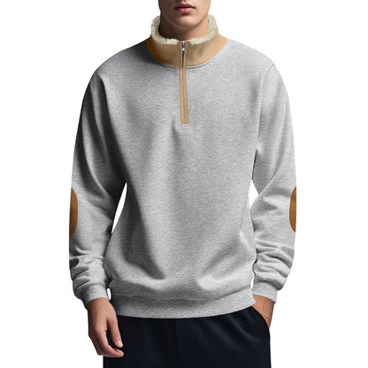 Fleece pullover for men with high collar and zipper Chic und Stil