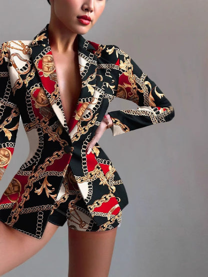 Veste pour femmes ensemble dynamique avec shorts et jeu de couleurs moderne Chic und Stil