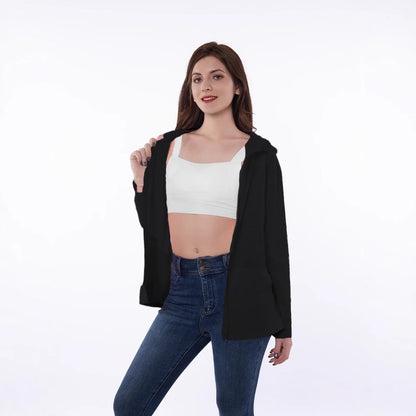 Veste à capuche zippée décontractée pour femmes avec poches fonctionnelles et composition de tissu respirant Chic und Stil