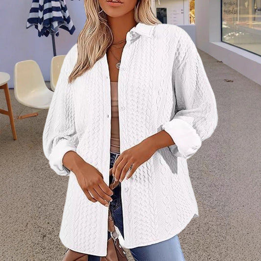 Blouse en tricot surdimensionnée pour femmes avec un motif de tresses moderne Chic und Stil