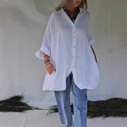 Blouse grande taille pour femmes avec coupe décontractée et fermeture à bouton-pression Chic und Stil