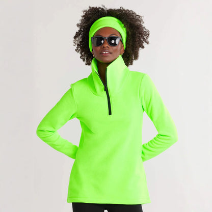 Pull en polaire pour femmes avec col montant et fermeture éclair sportive Chic und Stil