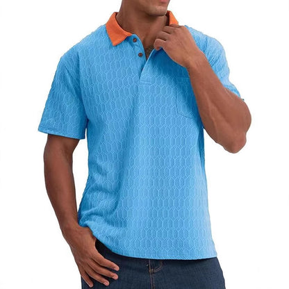 Polo de loisirs structuré pour homme avec col contrasté Chic und Stil