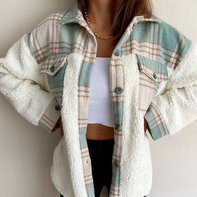 Veste en flanelle oversize pour dames avec doublure douce et poches pratiques Chic und Stil