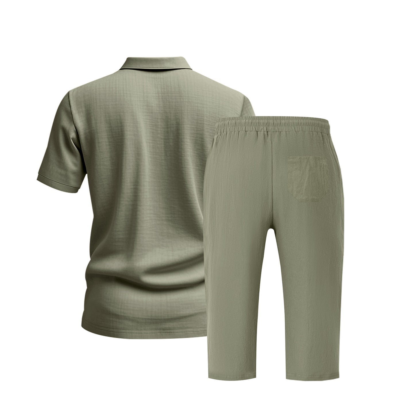 Polo shirt décontracté à manches courtes pour hommes avec shorts en lin élastiques Chic und Stil