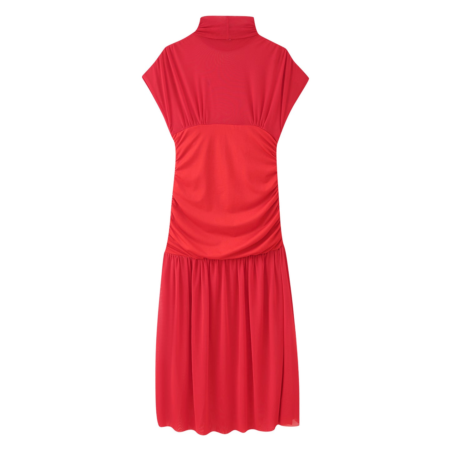 Robe maxi femme avec col montant tendance et élément de fronces raffiné Chic und Stil