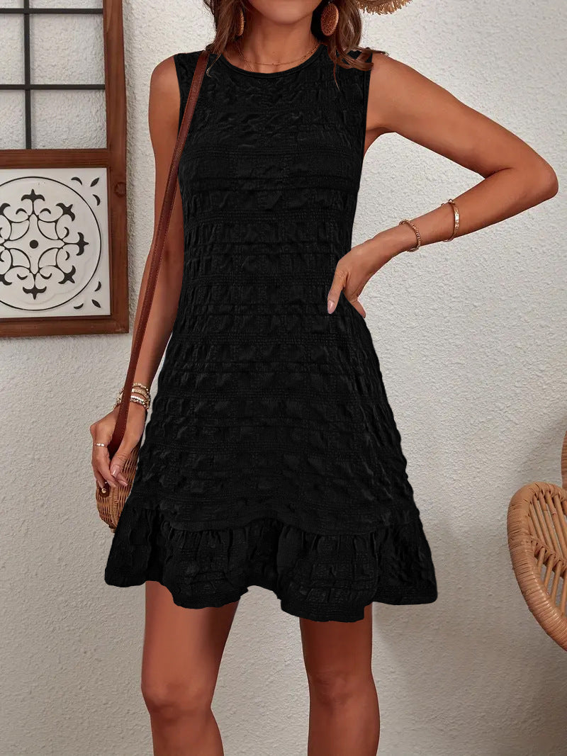 Robe d'été sans manches pour femmes avec détails volantés Chic und Stil