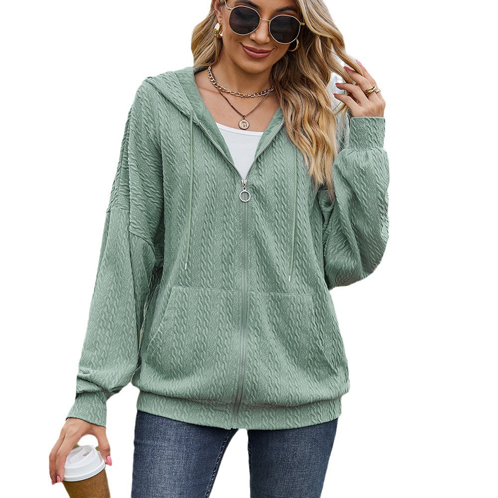Dames Pull à capuche surdimensionné avec motif texturé et poches pratiques Chic und Stil